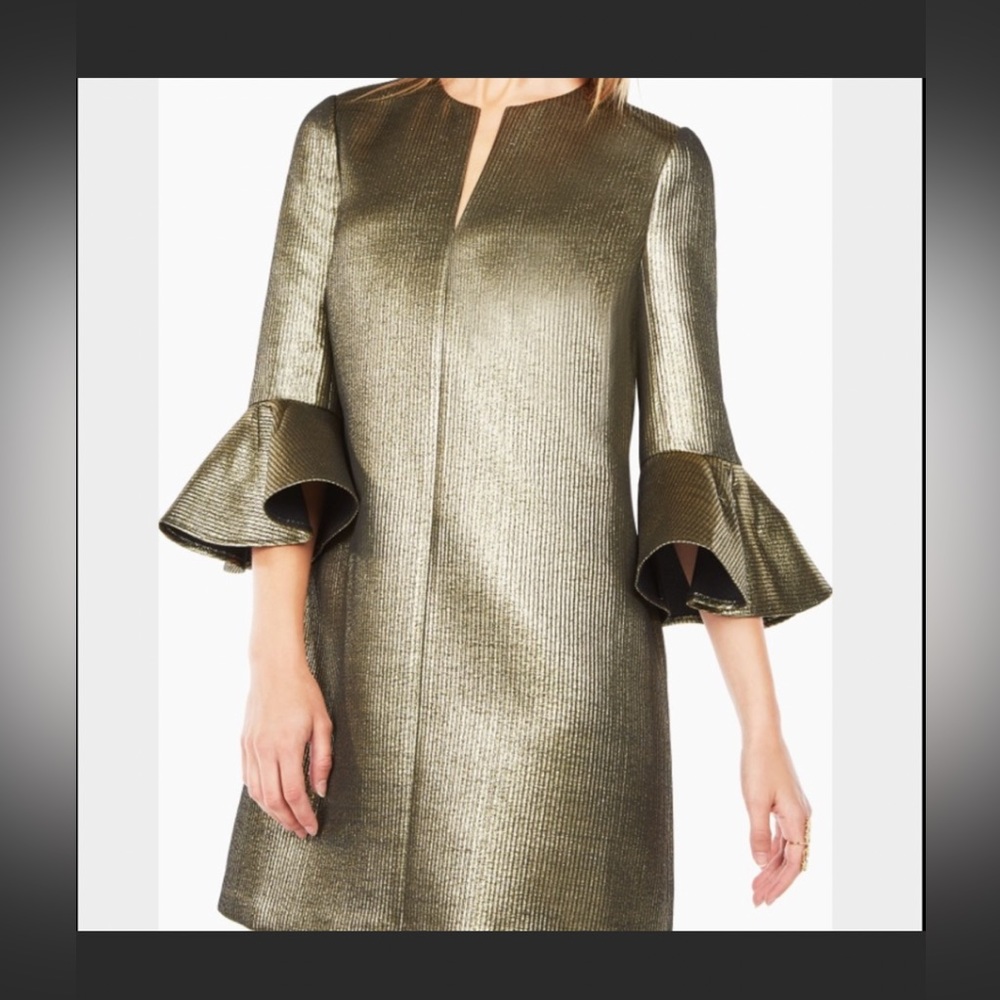BCBG Maxazria Metallic Gold “Judy” Dress NWT